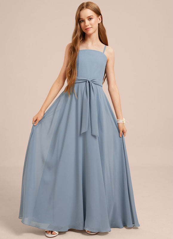 Robe Trapèze Mousseline Bleue - gallery 1