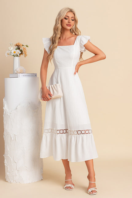 Robe Trapèze Flottante Blanche - gallery 5
