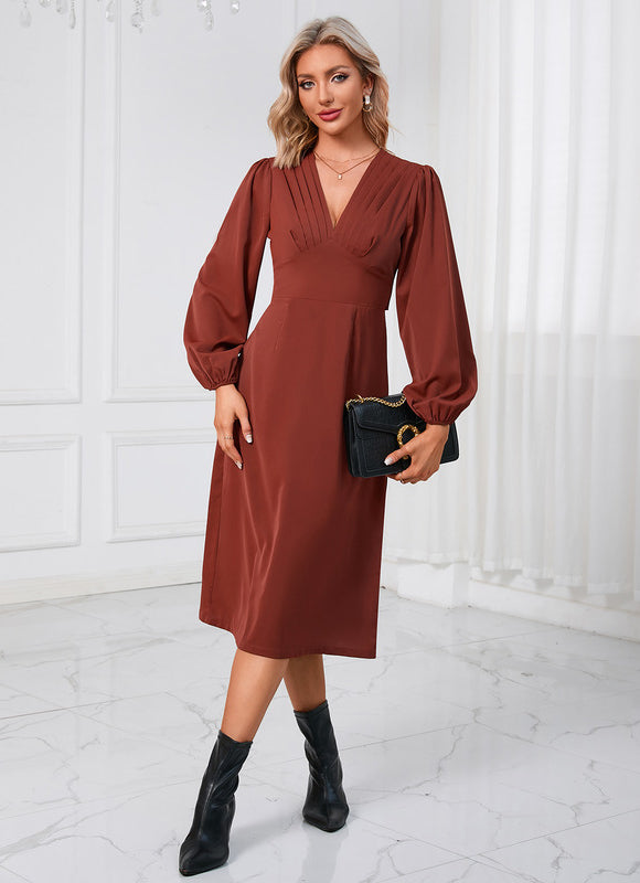 Robe Trapèze Chocolat Satinée