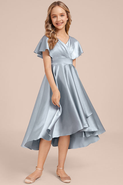 Robe Trapèze Satin Ciel - gallery 4