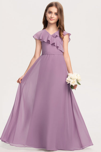 Robe Trapèze Lilas Flottant - gallery 2