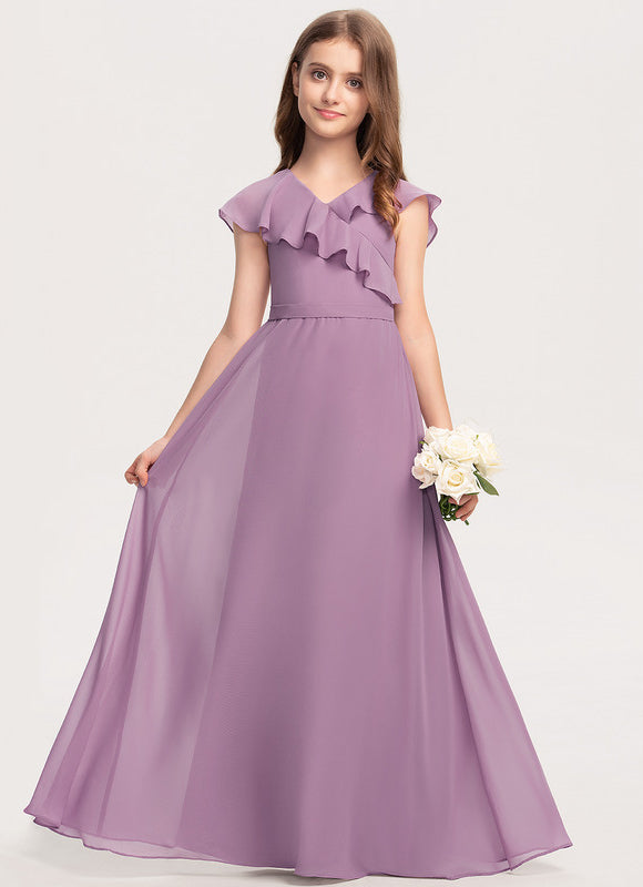 Robe Trapèze Lilas Flottant - gallery 2