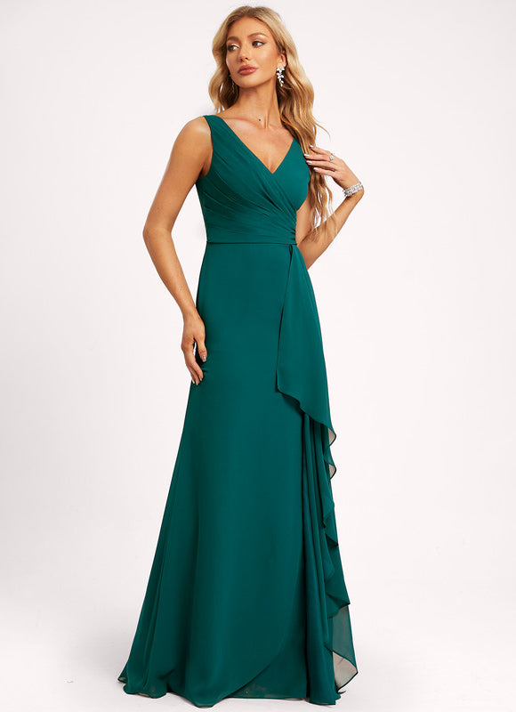 Robe Trapèze Mousseline Fendue - gallery 2