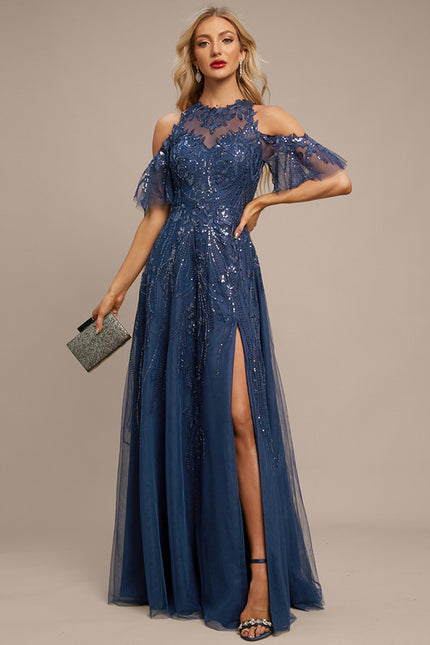 Robe Trapèze Satinée Azur - gallery 2