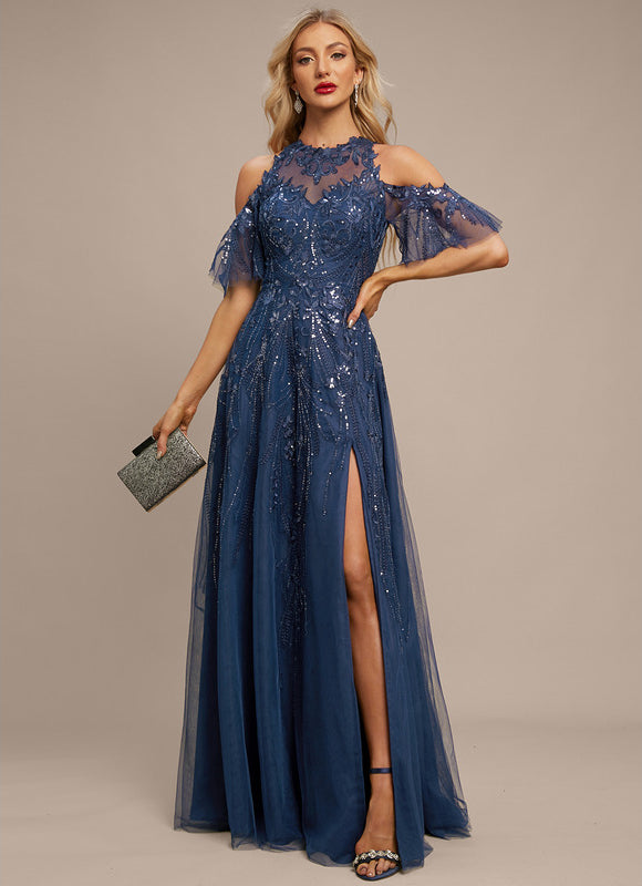 Robe Trapèze Satinée Azur - gallery 2