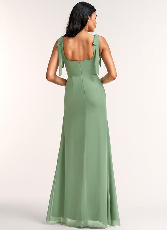 Robe Trapèze Élégante Vert Clair - gallery 4