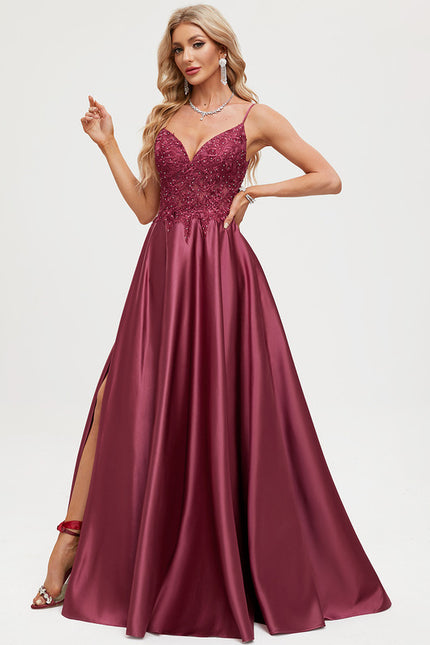 Robe Trapèze Bordeaux Brillant - gallery 2