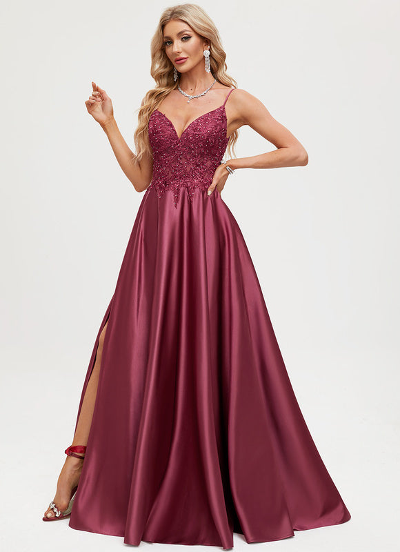 Robe Trapèze Bordeaux Brillant - gallery 2