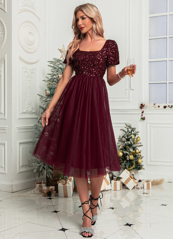 Robe Trapèze Rubis Lumineux - gallery 3