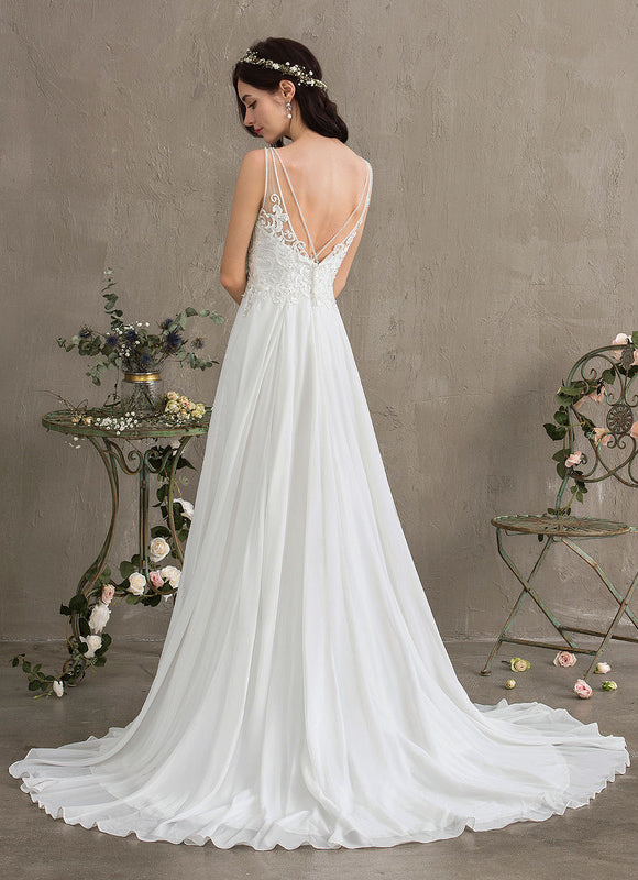 Robe Trapèze De Mariée Aérienne