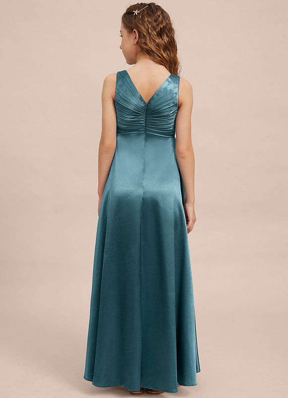 Robe Trapèze Satinée Longue Émeraude - gallery 7