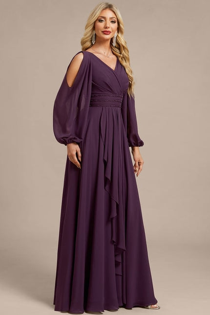 Robe Trapèze Violette Élégante - gallery 4