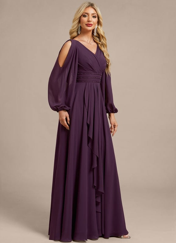 Robe Trapèze Violette Élégante - gallery 4