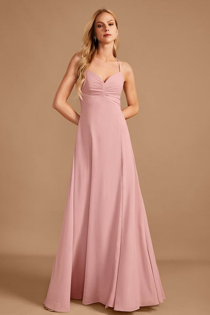 Robe Trapèze Longue Beige Élégante - gallery 4