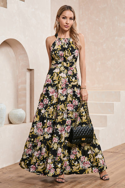 Robe Trapèze Fleurie Éclatante - gallery 7