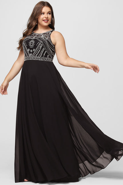 Robe Trapèze Noir Élégant Flottant - gallery 7