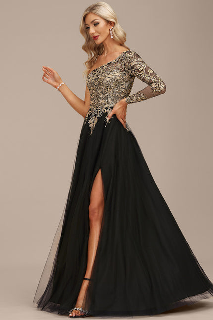 Robe Trapèze Chic Tulle Noir - gallery 3