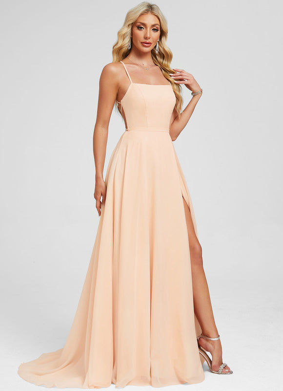 Robe Trapèze Peach Élégance Flottante - gallery 1