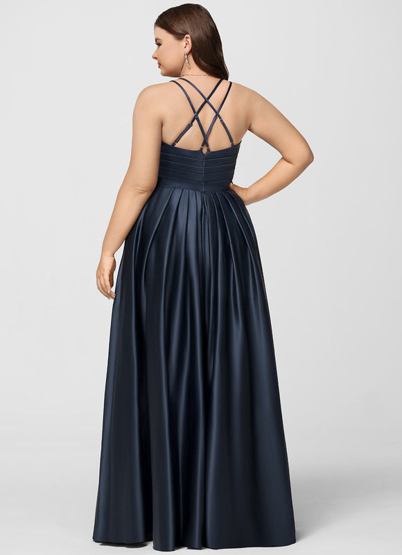 Robe Trapèze Éclat Satiné Doré - gallery 7