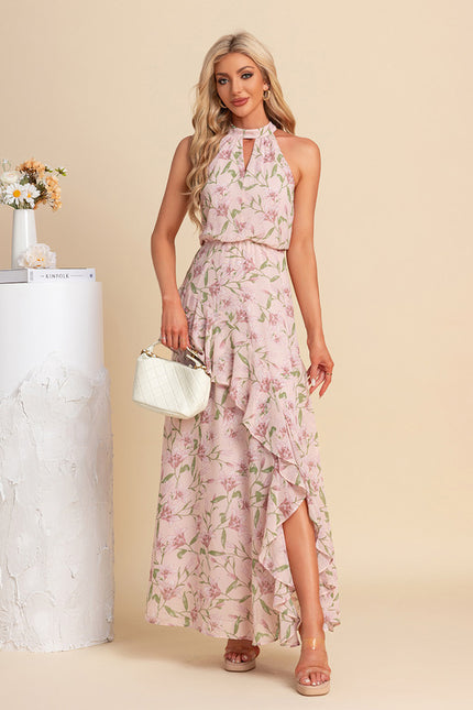 Robe Trapèze Éclat Floral Rose