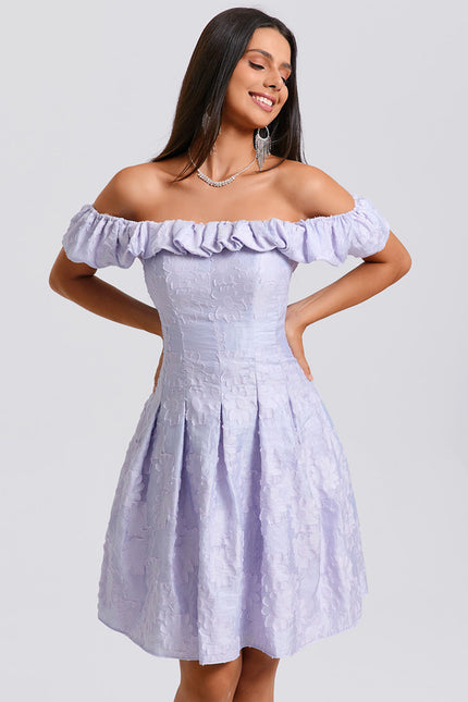 Robe Trapèze Lavande Fleurie - gallery 4