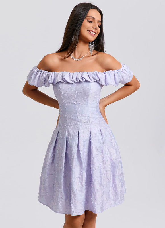 Robe Trapèze Lavande Fleurie - gallery 4