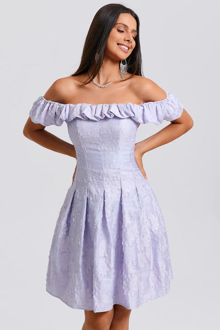Robe Trapèze Lavande Fleurie - gallery 4