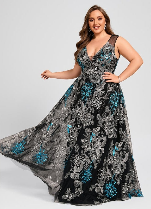 Robe Trapèze Noir Floral Chic - gallery 9