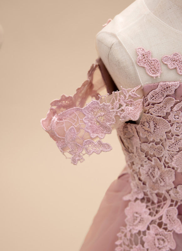 Robe Trapèze Rose Éthérée - gallery 7
