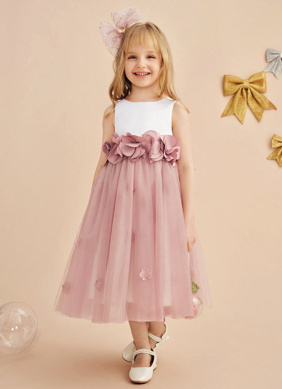 Robe Trapèze Fleur De Satin - gallery 1