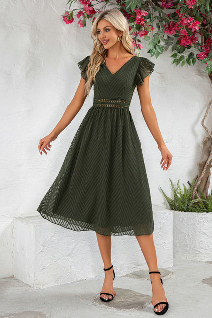 Robe Trapèze Feuille Émeraude - gallery 4