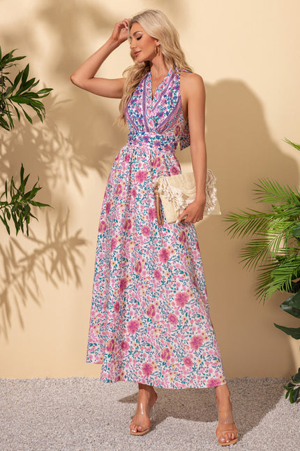 Robe Trapèze Fleurie Éclatante - gallery 1