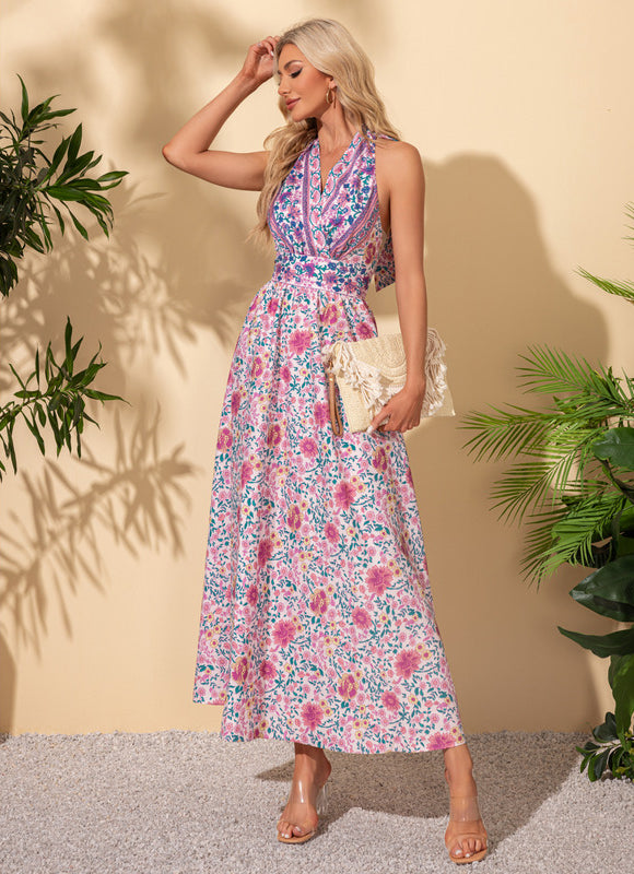 Robe Trapèze Fleurie Éclatante - gallery 1