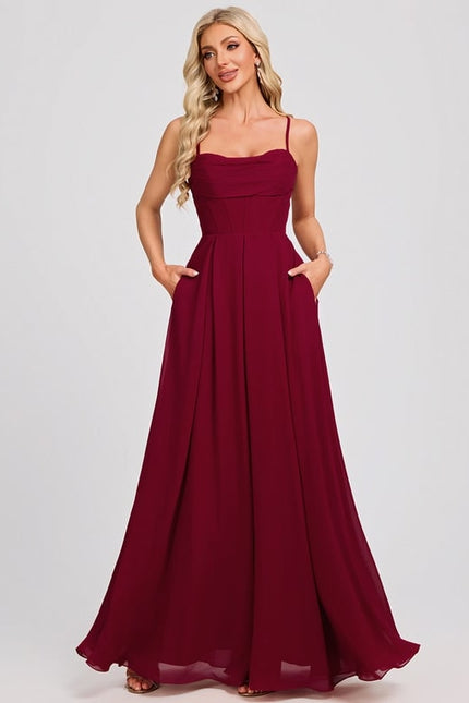 Robe Trapèze Élégance Cerise - gallery 1