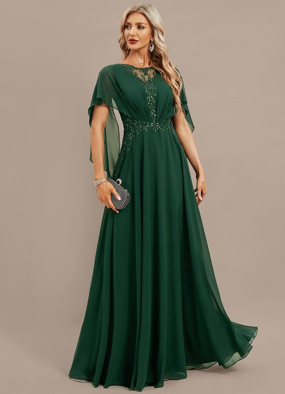 Robe Trapèze Élévation Émeraude - gallery 5