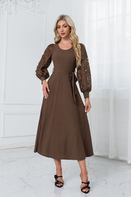 Robe Trapèze Châtaigne Élégante - gallery 2