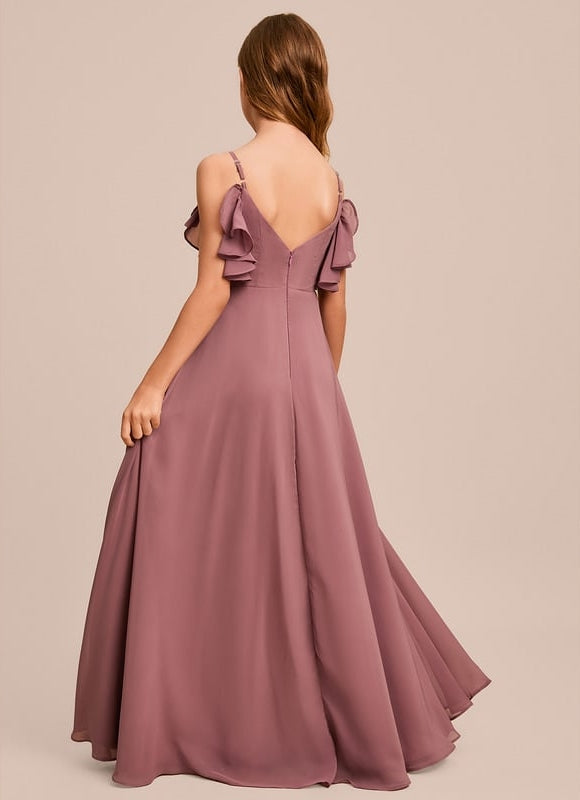 Robe Trapèze Mousseline Bleue - gallery 8