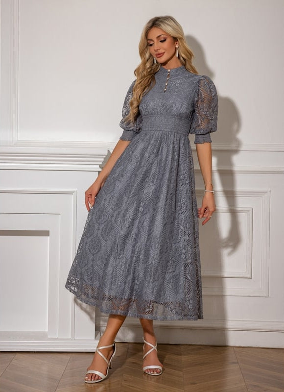 Robe Trapeze En Dentelle - gallery 4