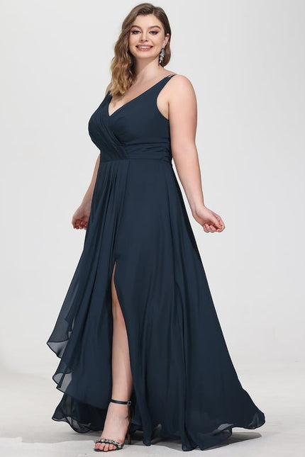 Robe Trapèze Mousseline Fendue - gallery 8
