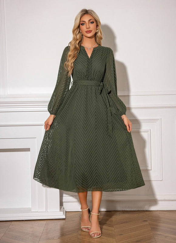 Robe Trapèze Chic Olivâtre - gallery 6