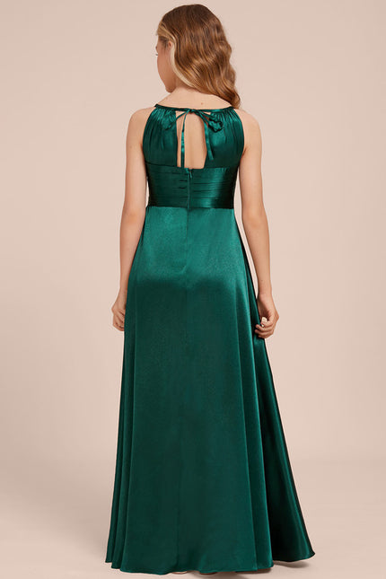 Robe Trapèze Satinée Longue Émeraude - gallery 5