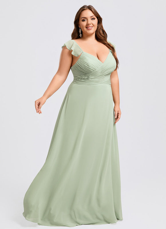 Robe Trapèze Mousseline Fendue - gallery 9