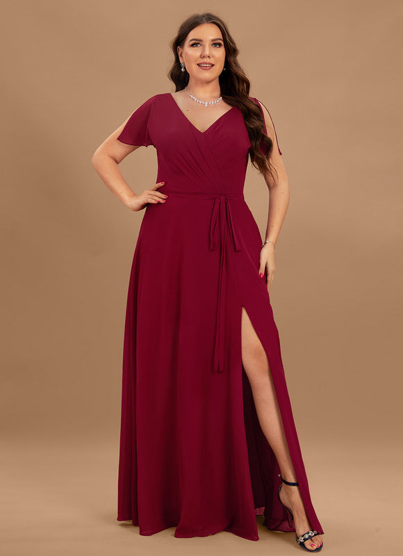 Robe Trapèze Longue Beige Élégante - gallery 4