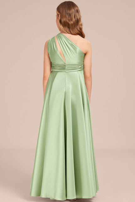 Robe Trapèze Satinée Menthe - gallery 1