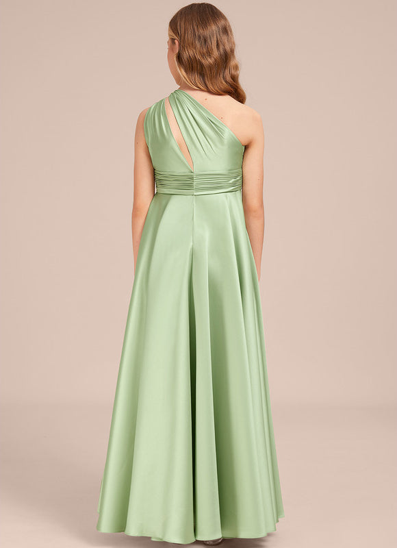 Robe Trapèze Satinée Menthe - gallery 1