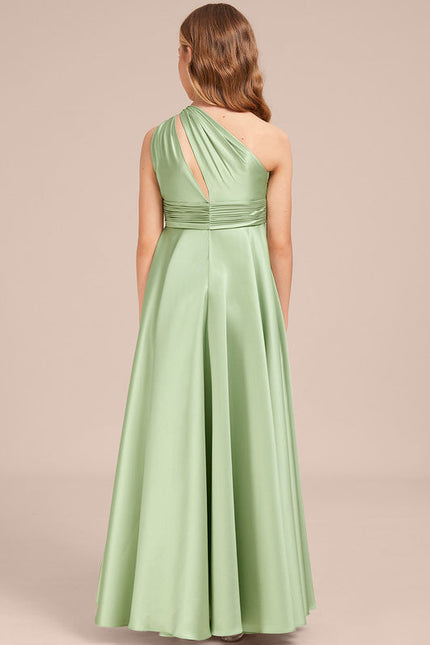 Robe Trapèze Satinée Menthe - gallery 1