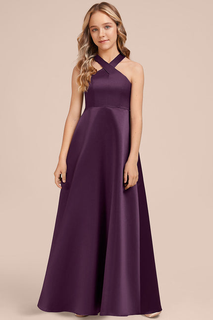 Robe Trapèze Satinée Prune