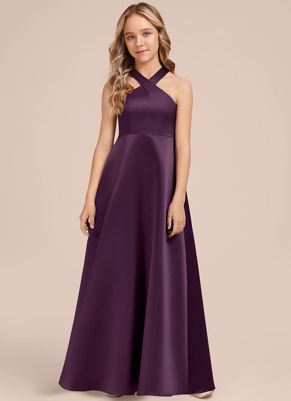 Robe Trapèze Satinée Prune