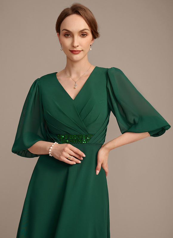 Robe Trapèze Vert Émeraude Élégant - gallery 2
