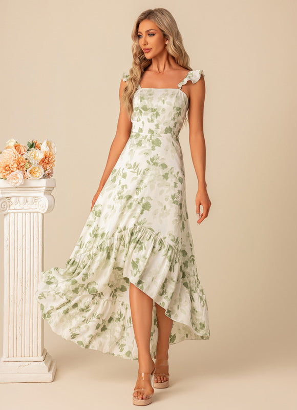 Robe Trapèze Fleurie Élevée - gallery 2